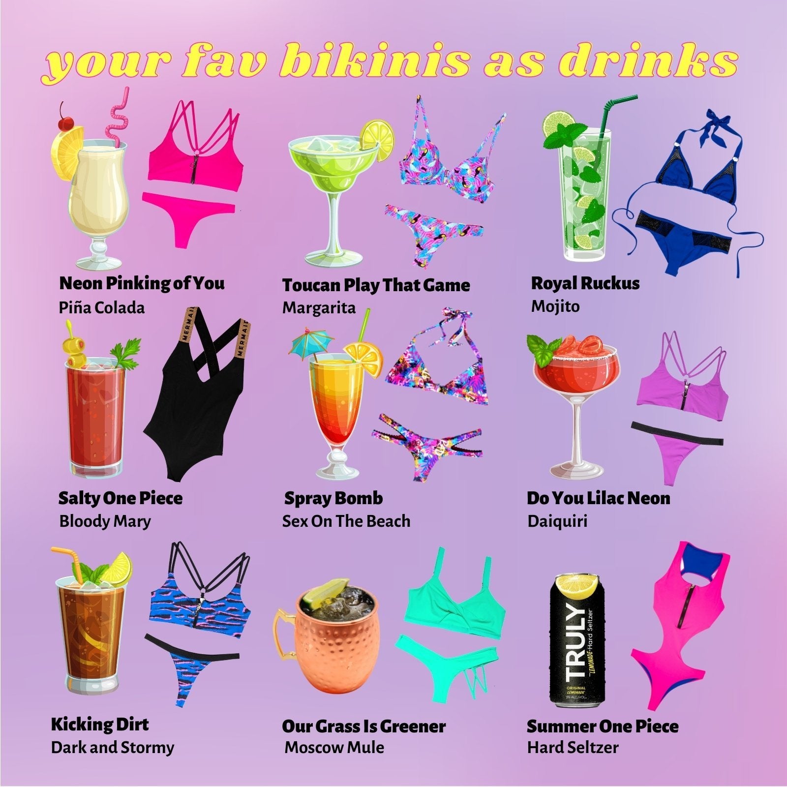 YOUR FAVORITE BIKINIS AS DRINKS