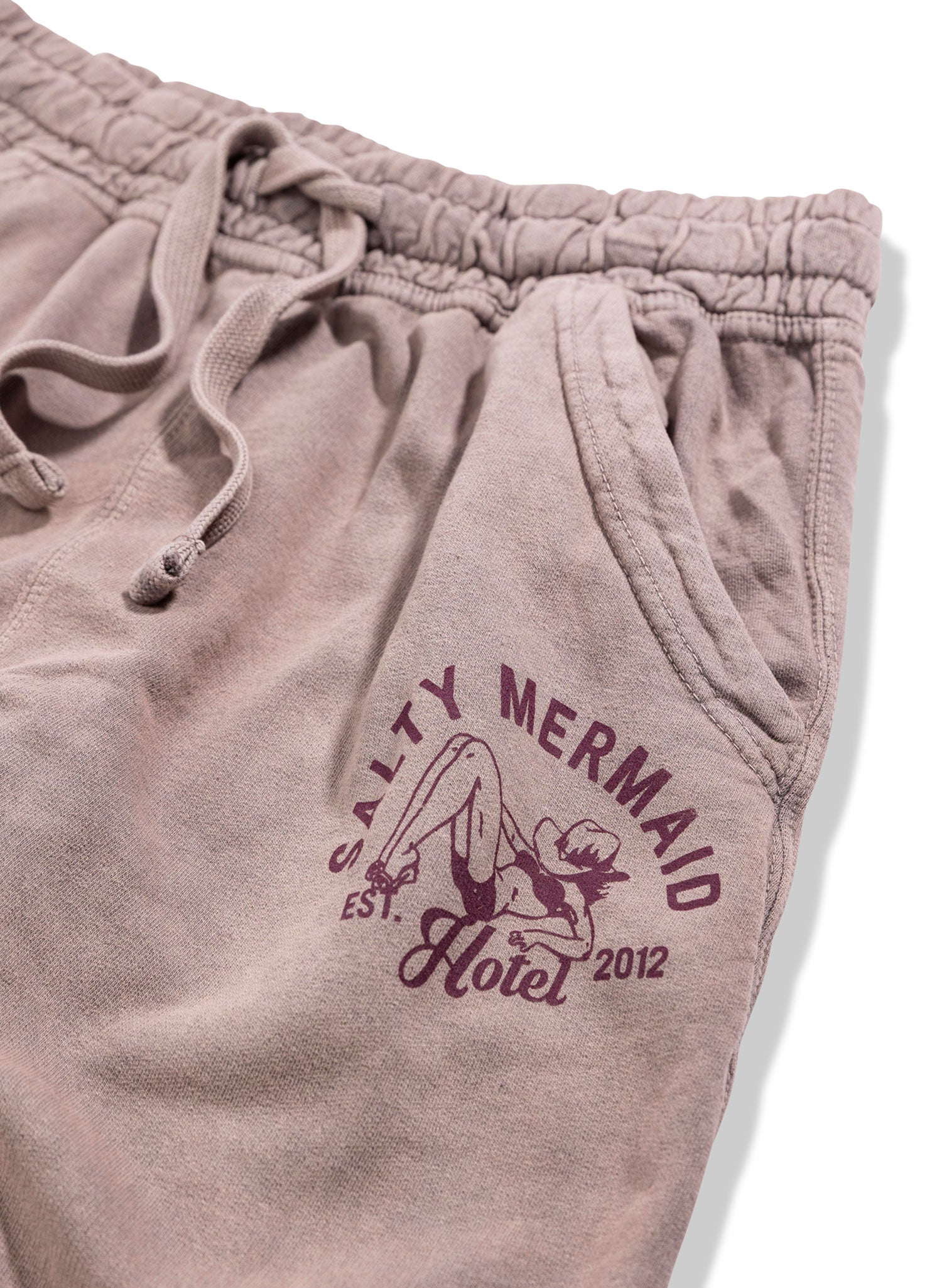 stone purple joggers - Salty mermaid austin joggers with bikini cowgirl - hotel collection '25 close up