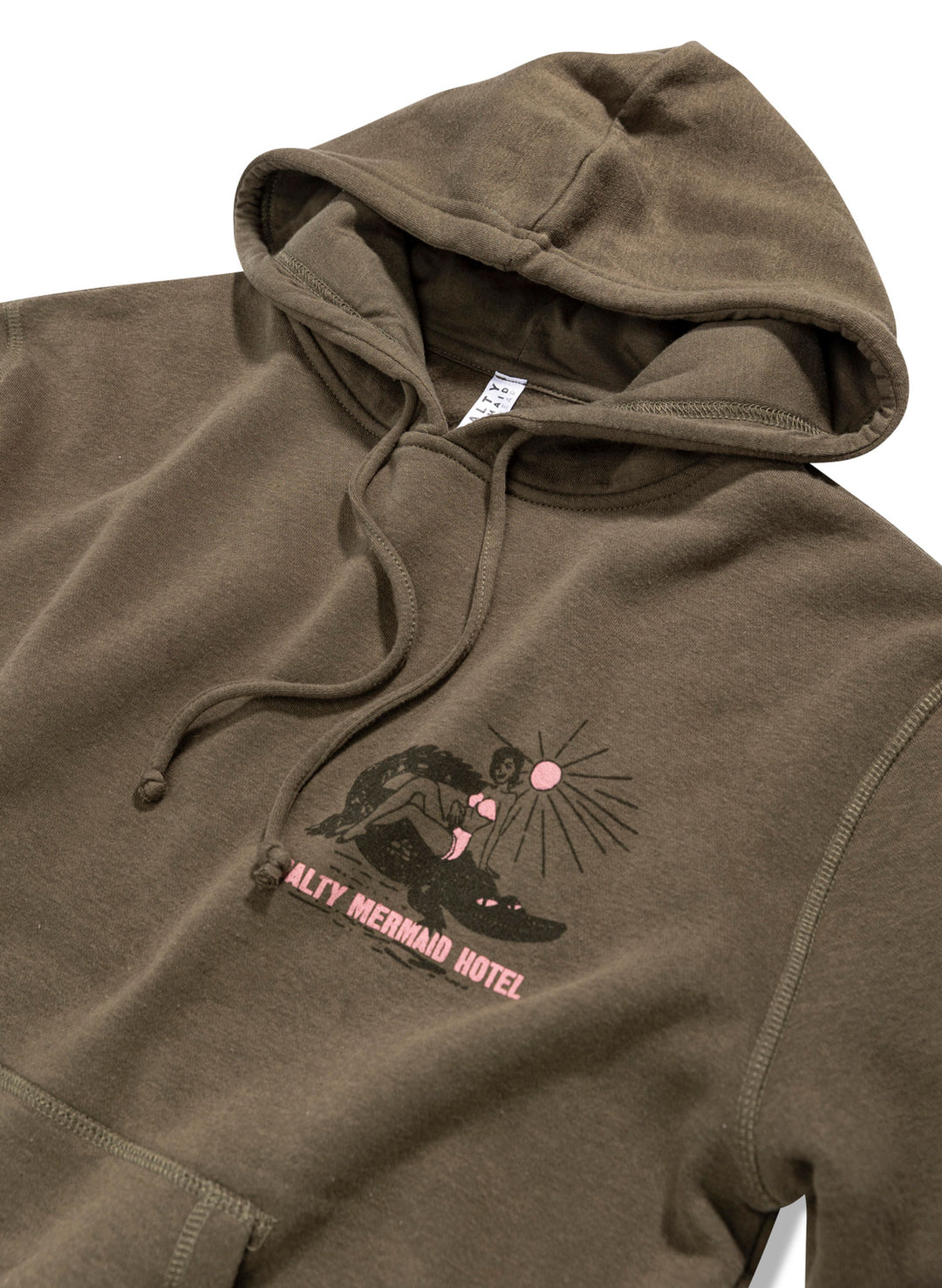 women's brown florida sweatshirt featuring vintage pin up print by salty mermaid. Full jogger set.