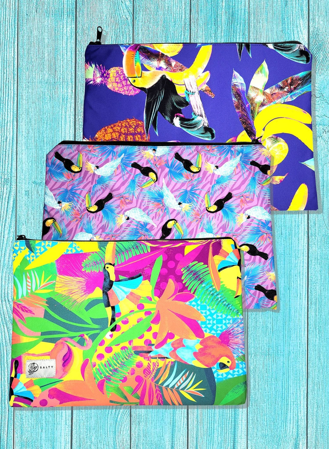 Bikini Bag Zipper Tote - Watercolor