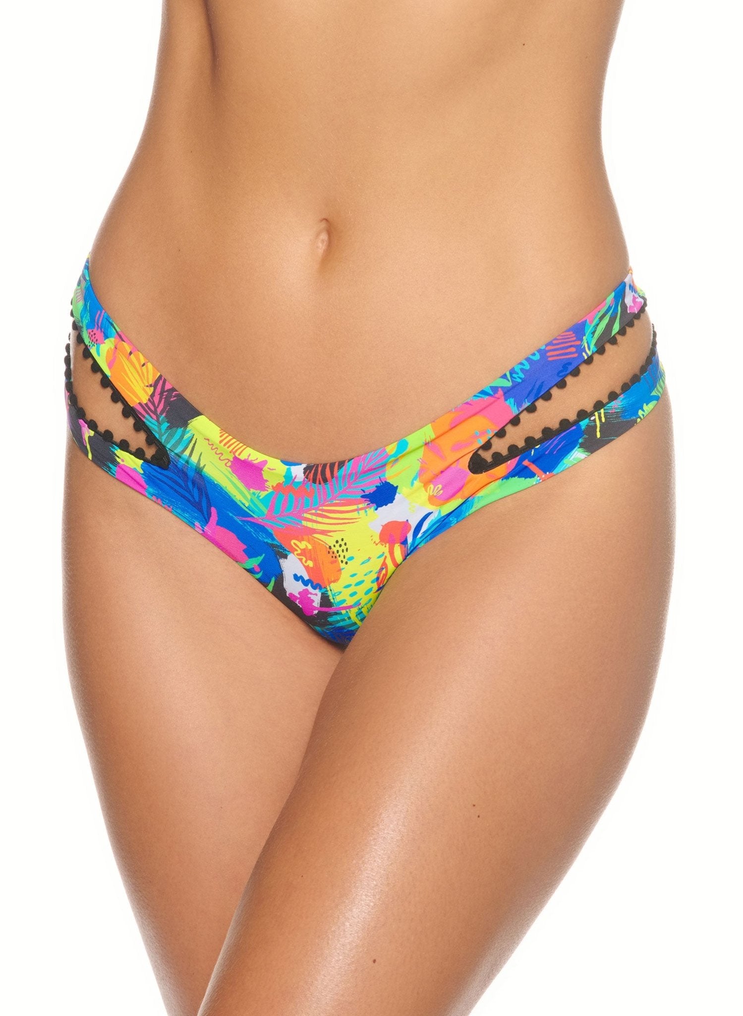 Lavish Leopard Semi-Brazilian Bottom - Cannon Bomb Neon Graffiti Print
