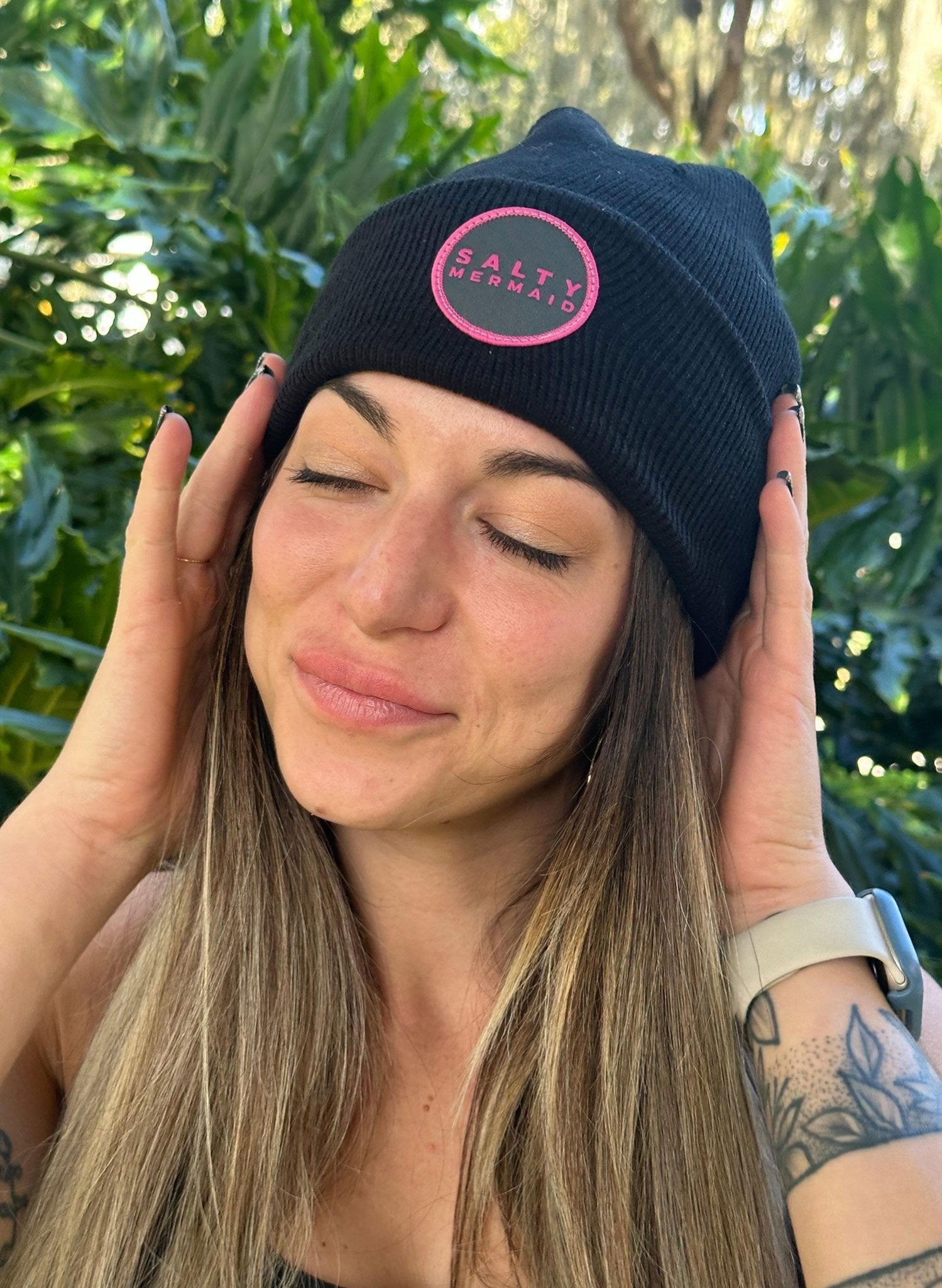 Black Knit Salty Beanie