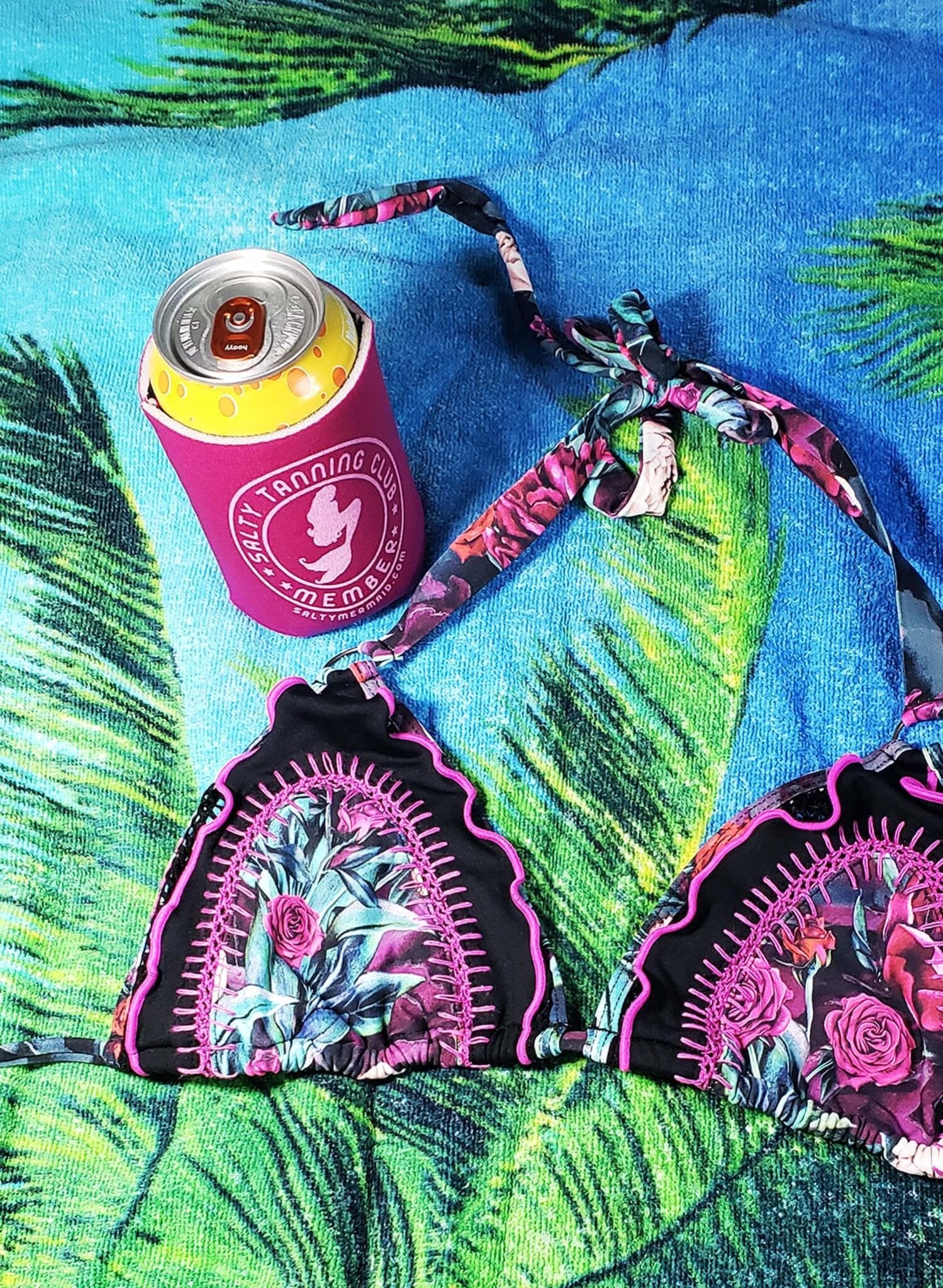 Salty Tanning Club Koozies - Pink