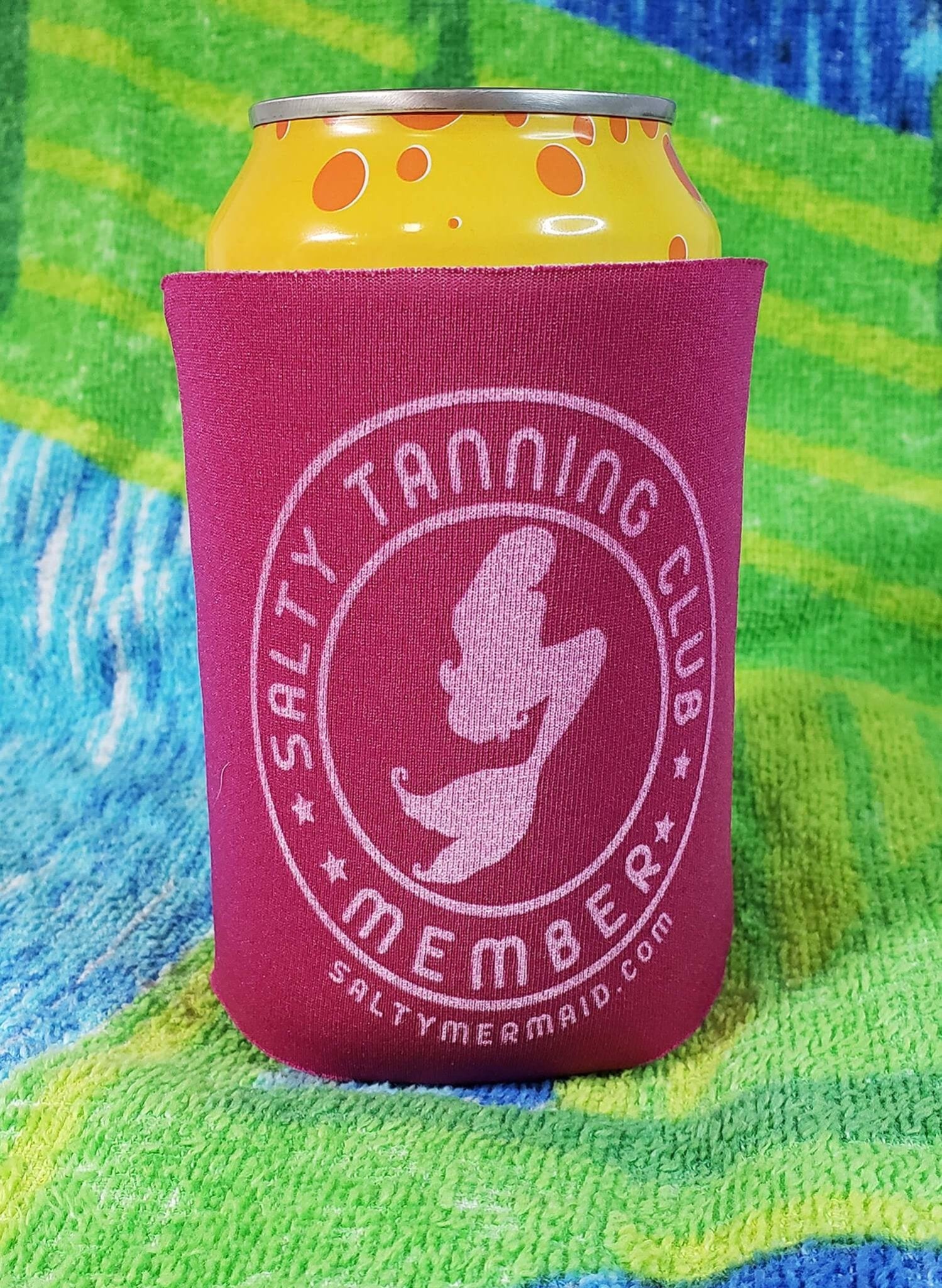 Salty Tanning Club Koozies - Pink