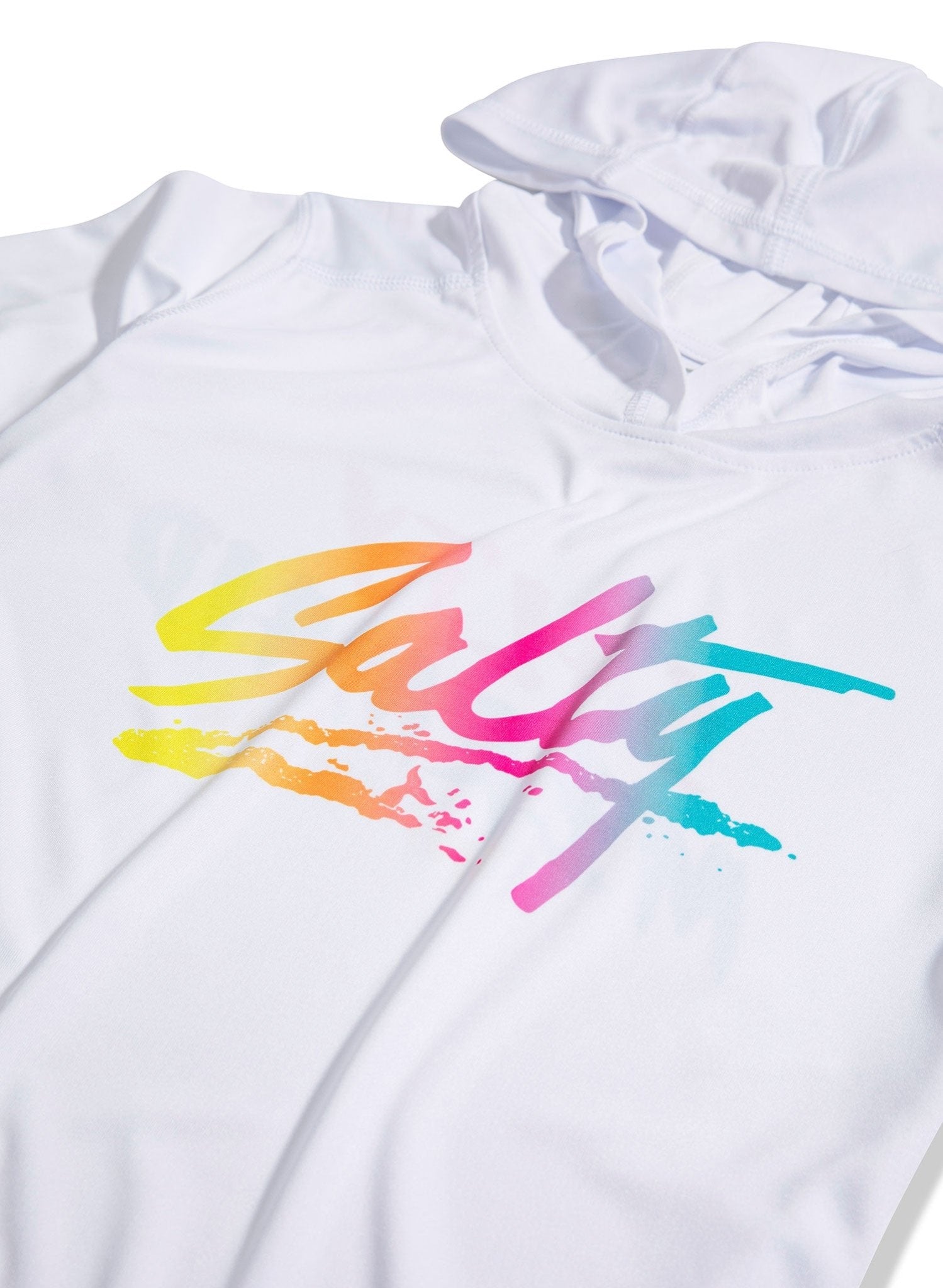 Seas The Day White Eco Solar UPF 50+ Long Sleeve Hoodie