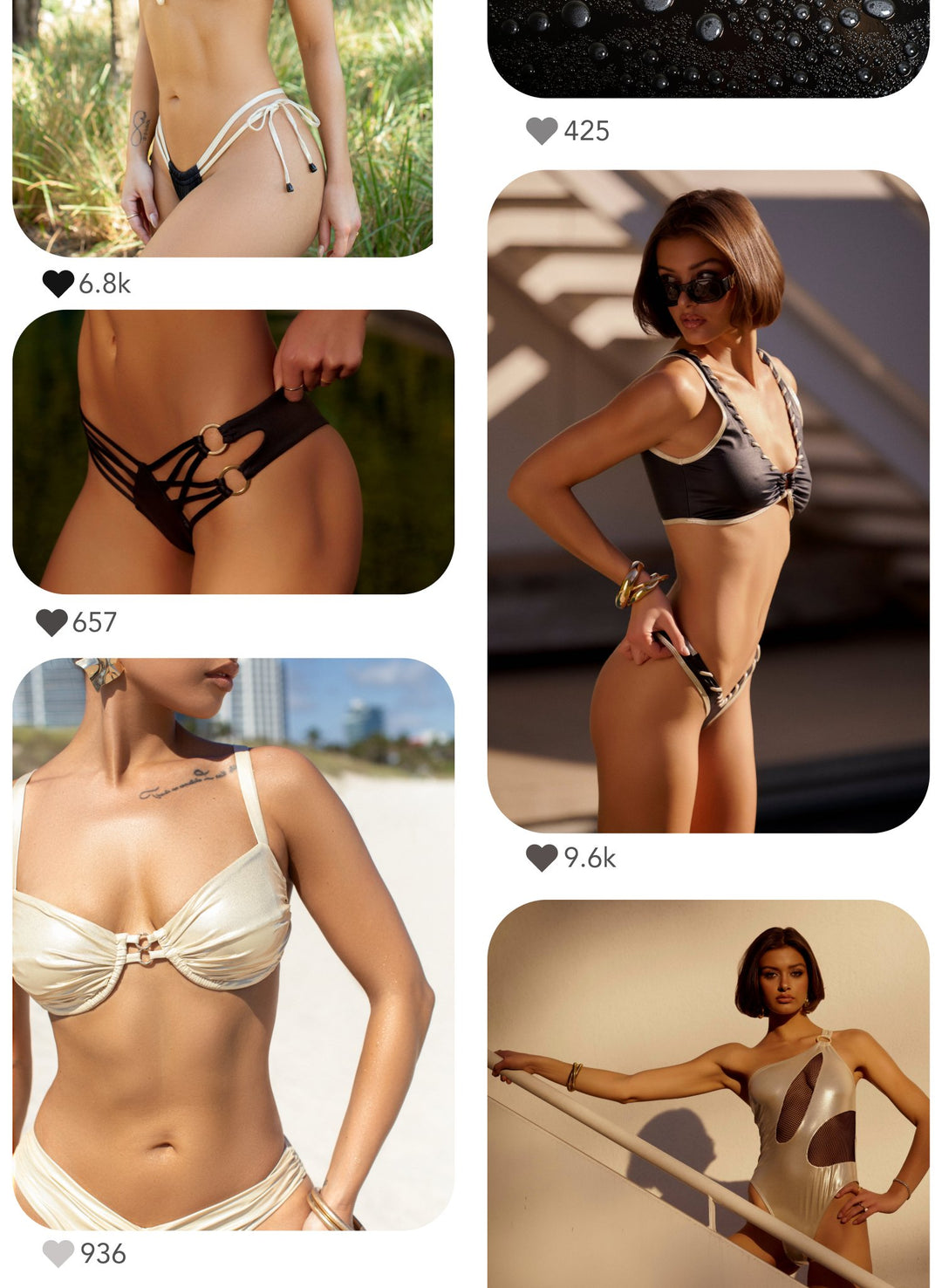 Black & Gold Two Pieces and One Piece Swimwear