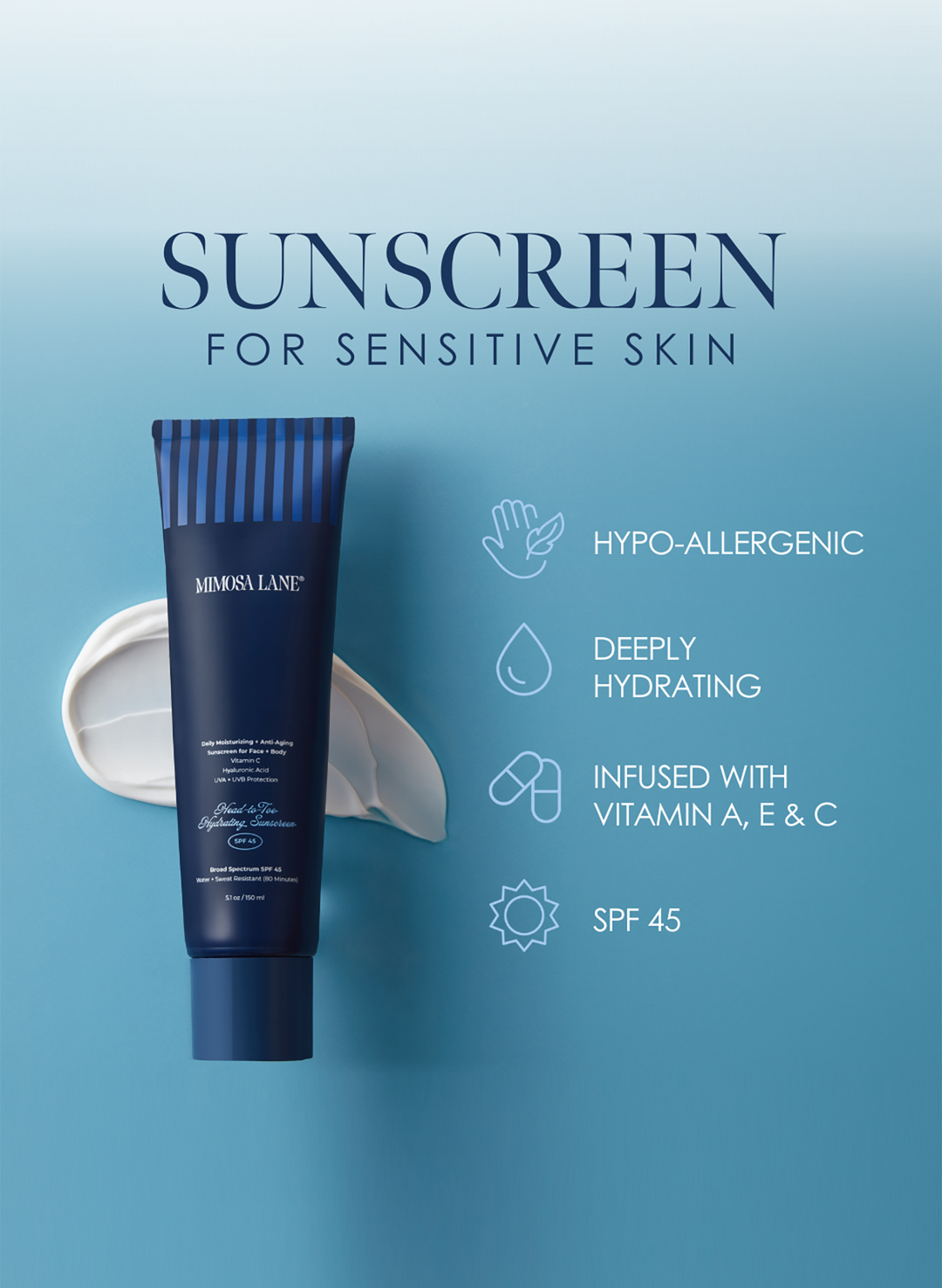 Head-to-Toe Hydrating Sunscreen for Face and Body | Mimosa Lane