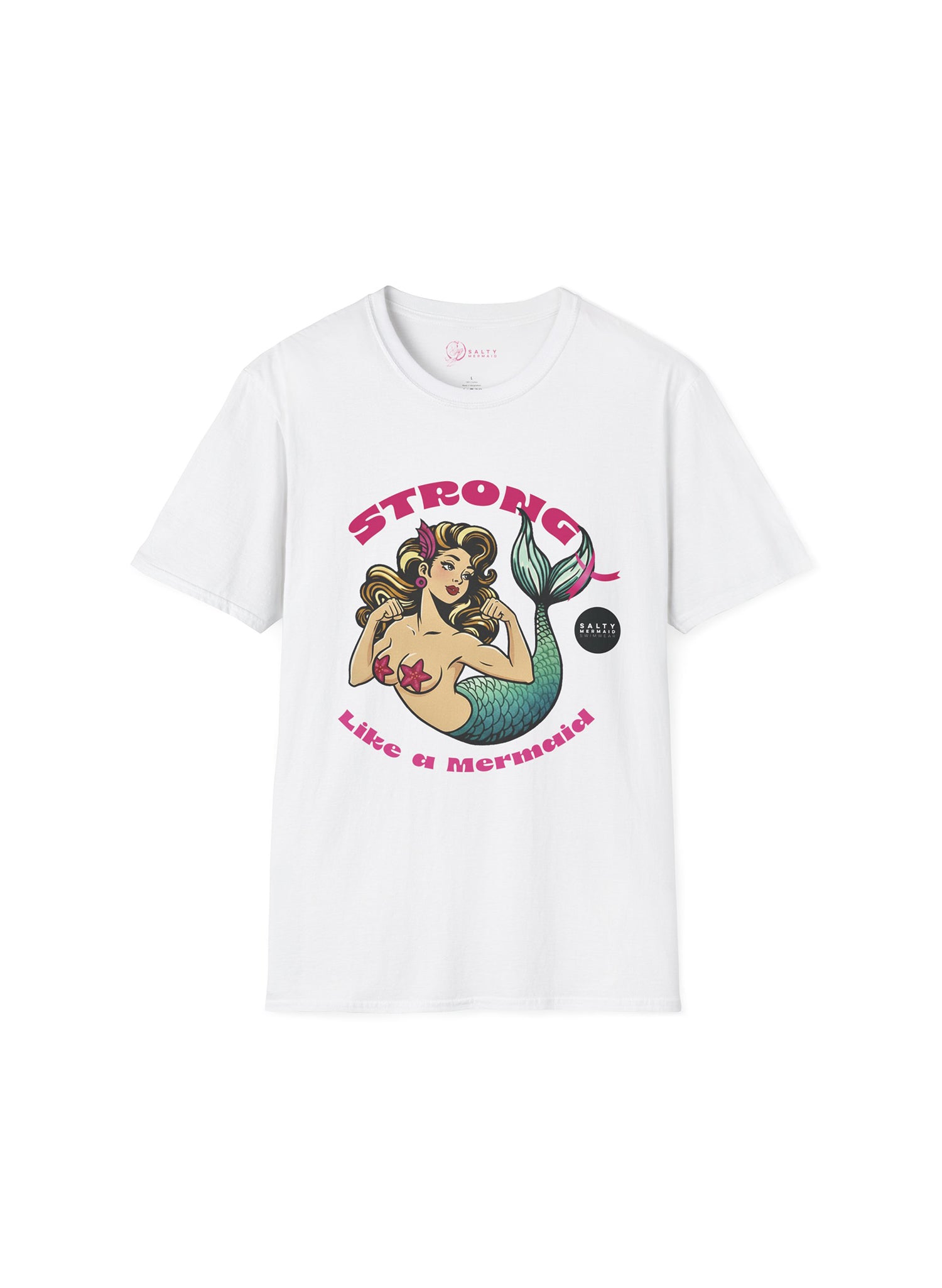 Strong Like a Mermaid Unisex Tee | Salty Mermaid Breast Cancer Awareness Month