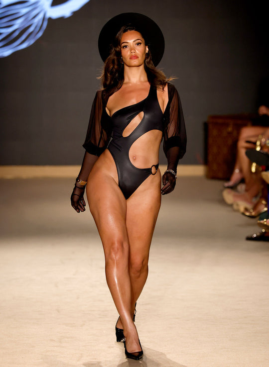 Black Twist Cutout One-Piece | 'Alexis Runway' Miami Swim Week