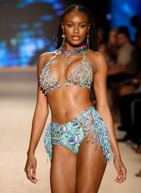 Tropical Waves Fringe Bikini Set | Miami Swim Week 1 of 1 Runway Sample