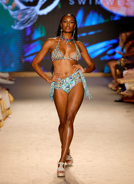 Tropical Waves Fringe Bikini Set | Miami Swim Week 1 of 1 Runway Sample