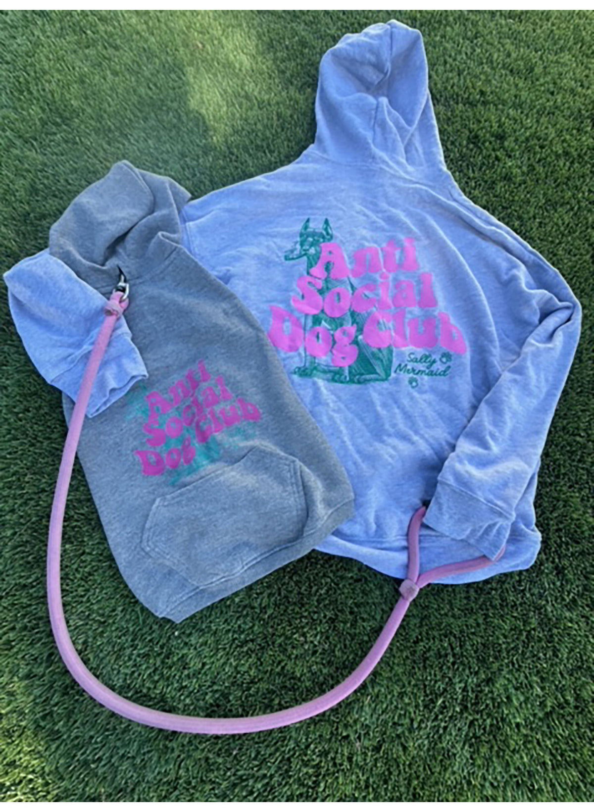 Anti-Social Dog Club Grey Matching Doggie Hoodie