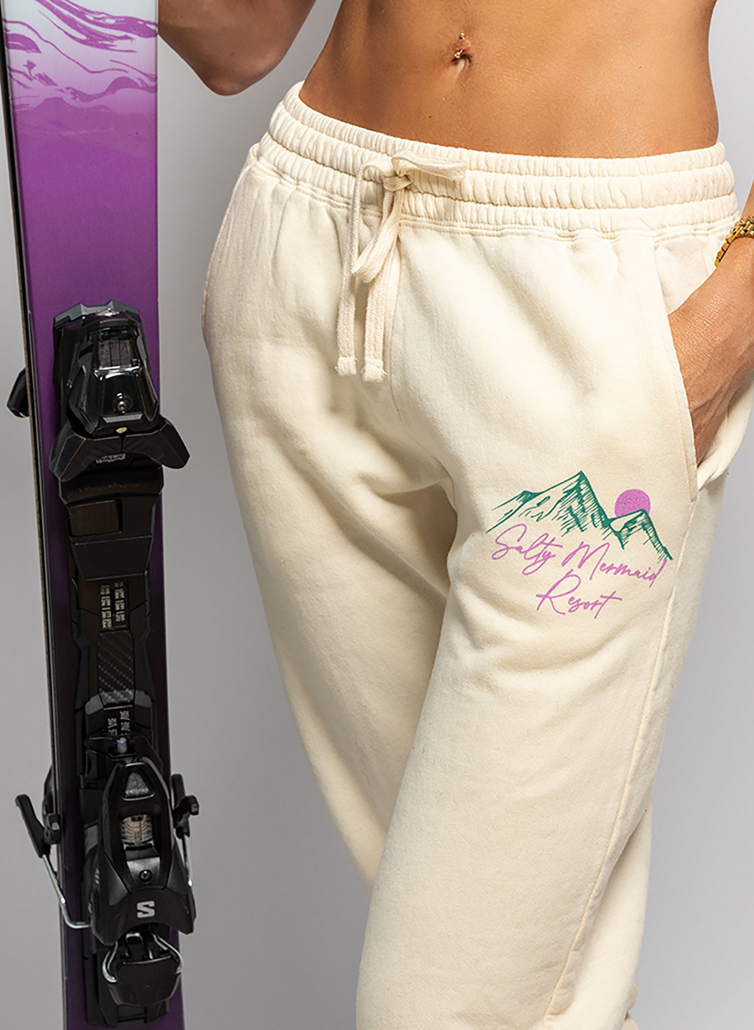 Aspen Salty Mermaid Resort Ivory Unisex Joggers