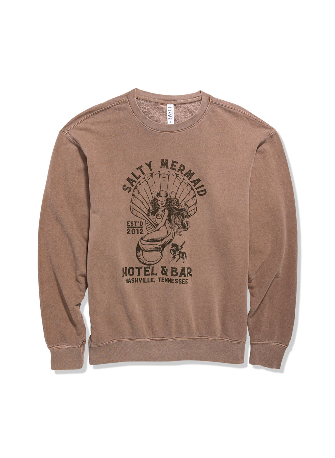 Nashville Salty Mermaid Hotel & Bar Brown Crewneck Sweatshirt