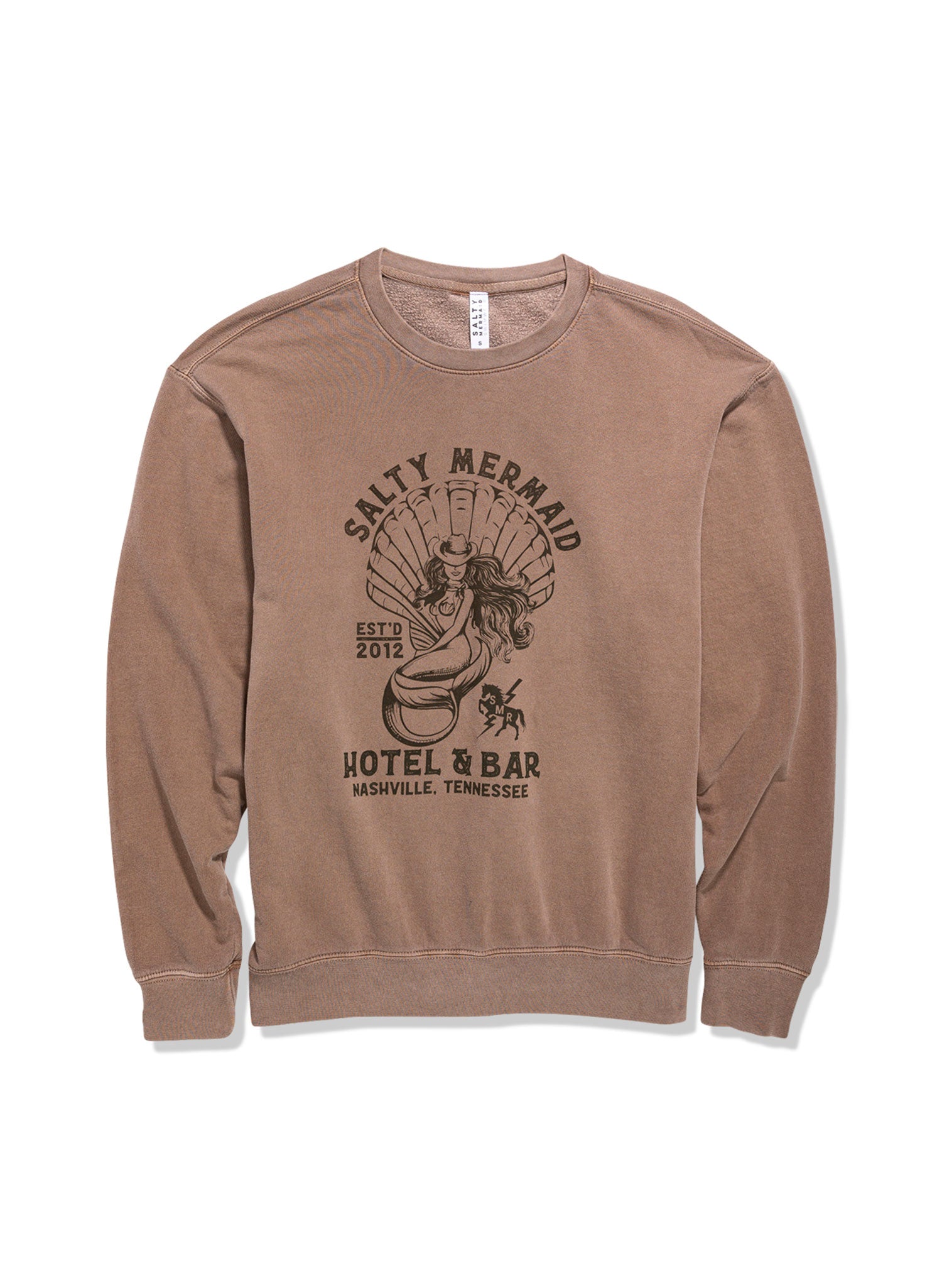 Nashville Salty Mermaid Hotel & Bar Brown Crewneck Sweatshirt
