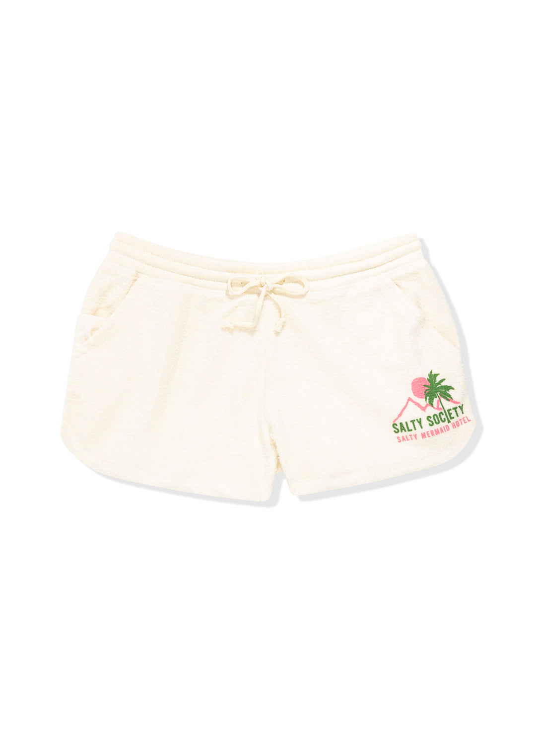 Palm Springs Salty Society Ivory Sweat Shorts