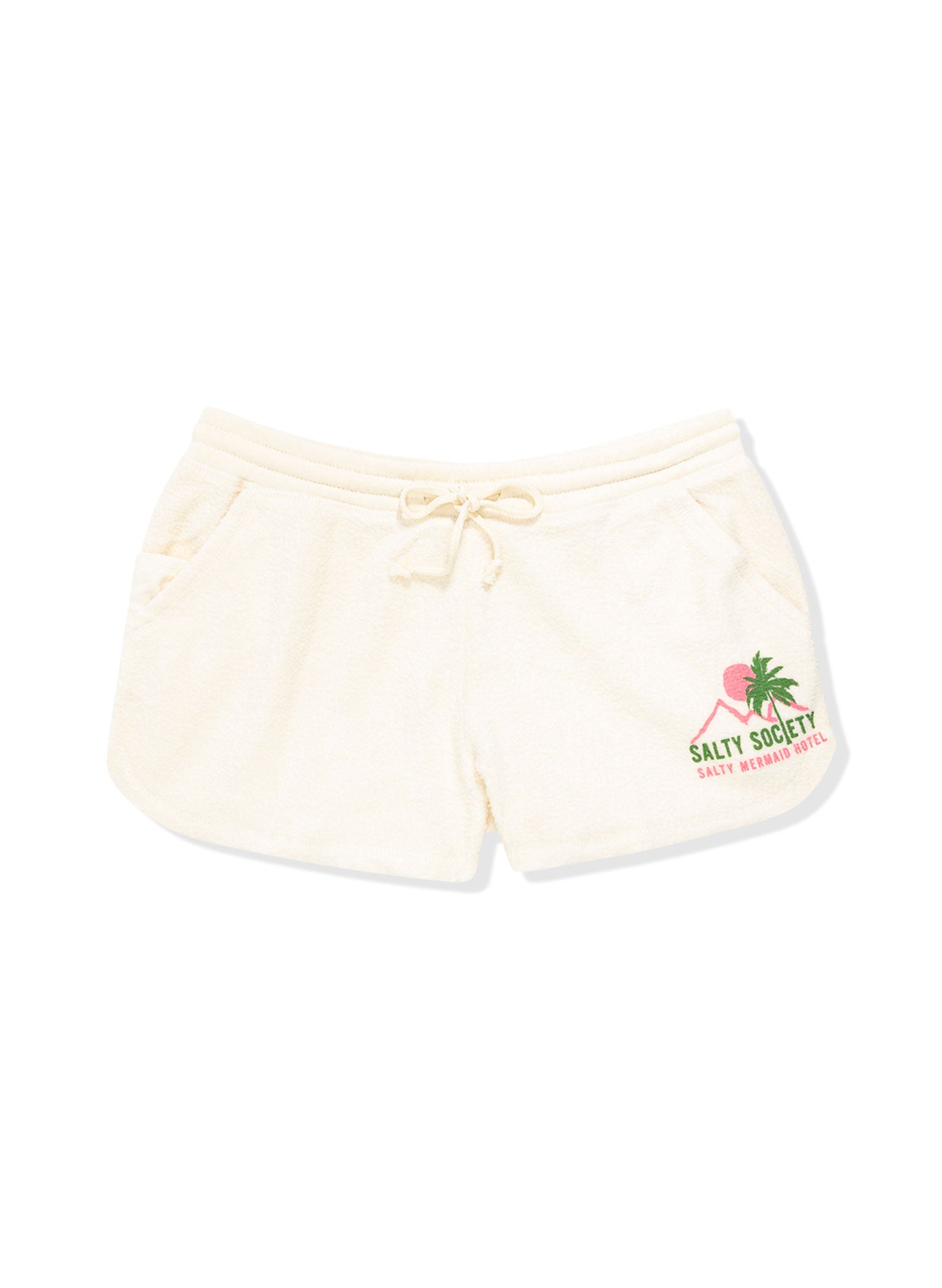 Palm Springs Salty Society Ivory Sweat Shorts