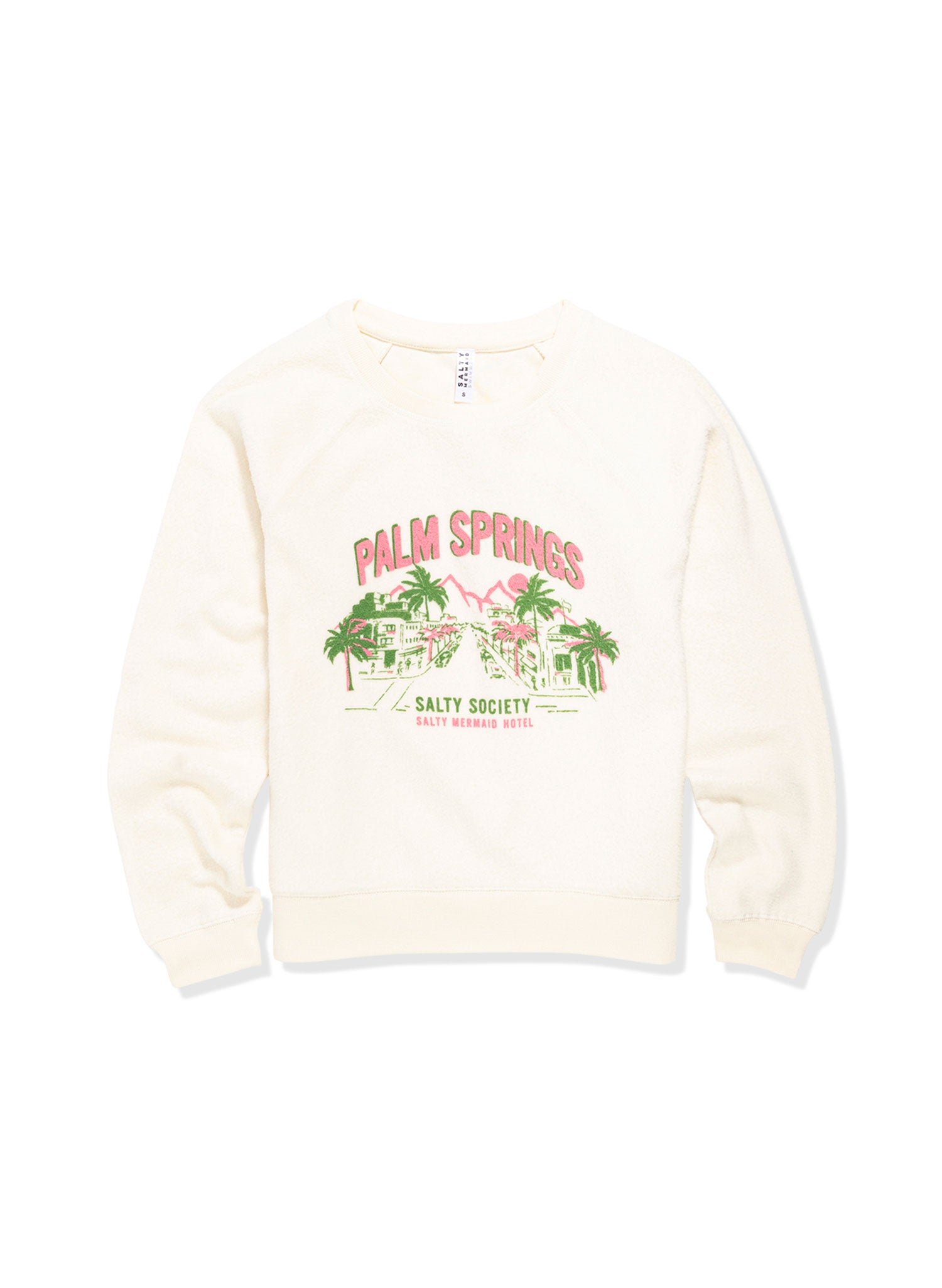 Palm Springs Salty Society Ivory Crewneck Sweatshirt