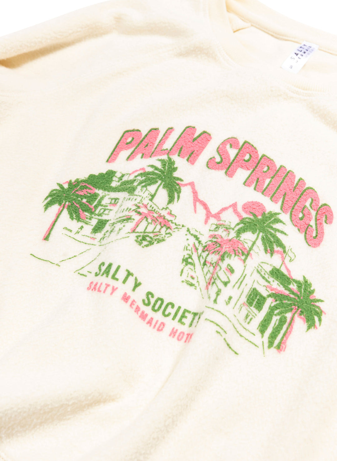 Palm Springs Salty Society Ivory Crewneck Sweatshirt