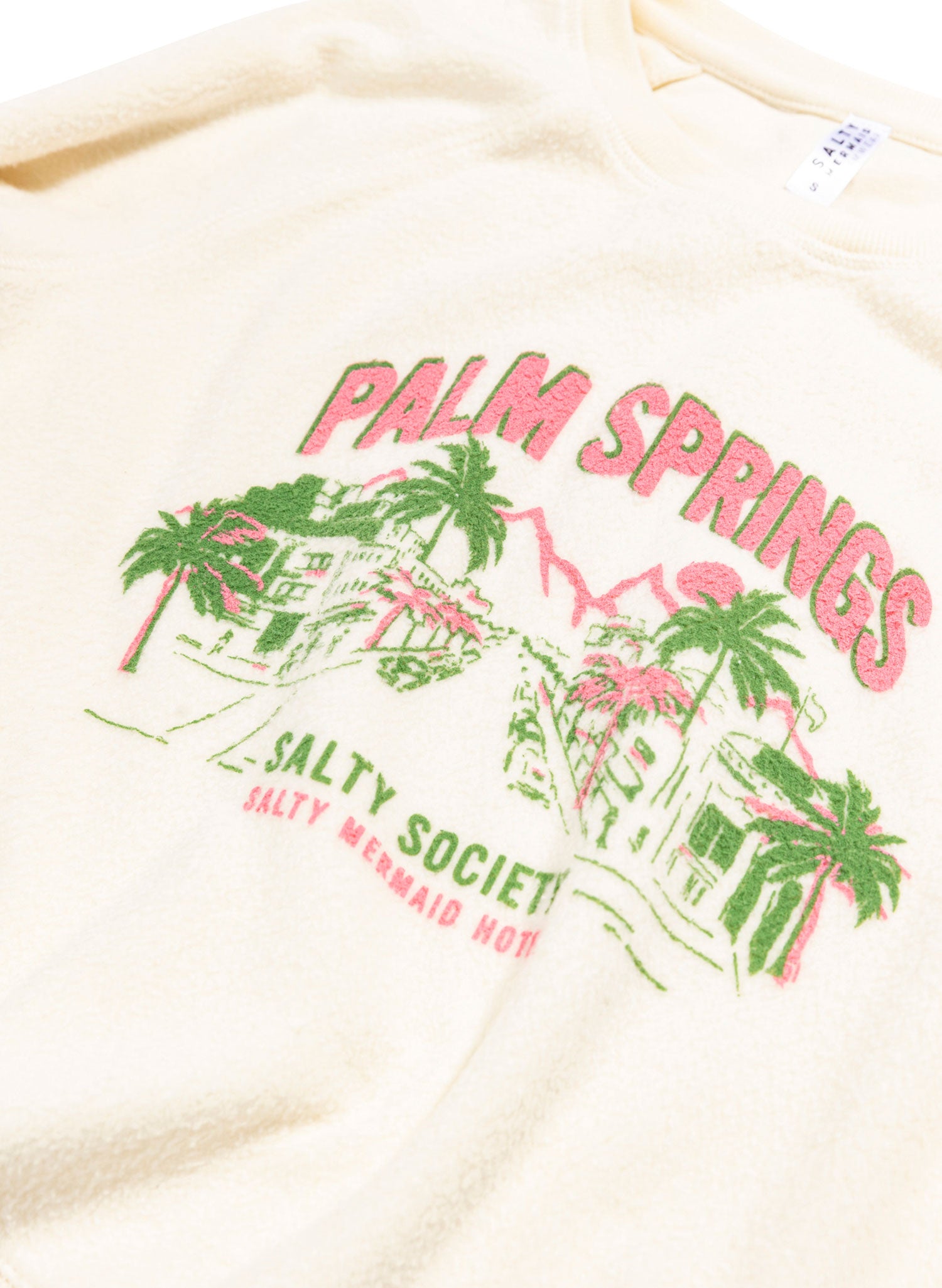 Palm Springs Salty Society Ivory Crewneck Sweatshirt
