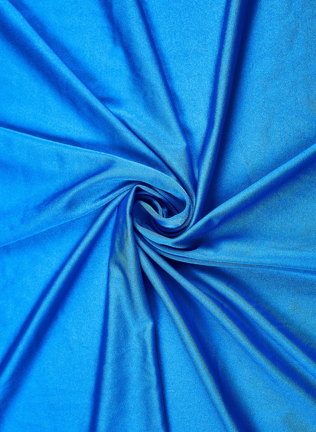 Solid blue swimsuit fabric close-up in Blue Lagoon, smooth stretch swim material, Salty Mermaid
