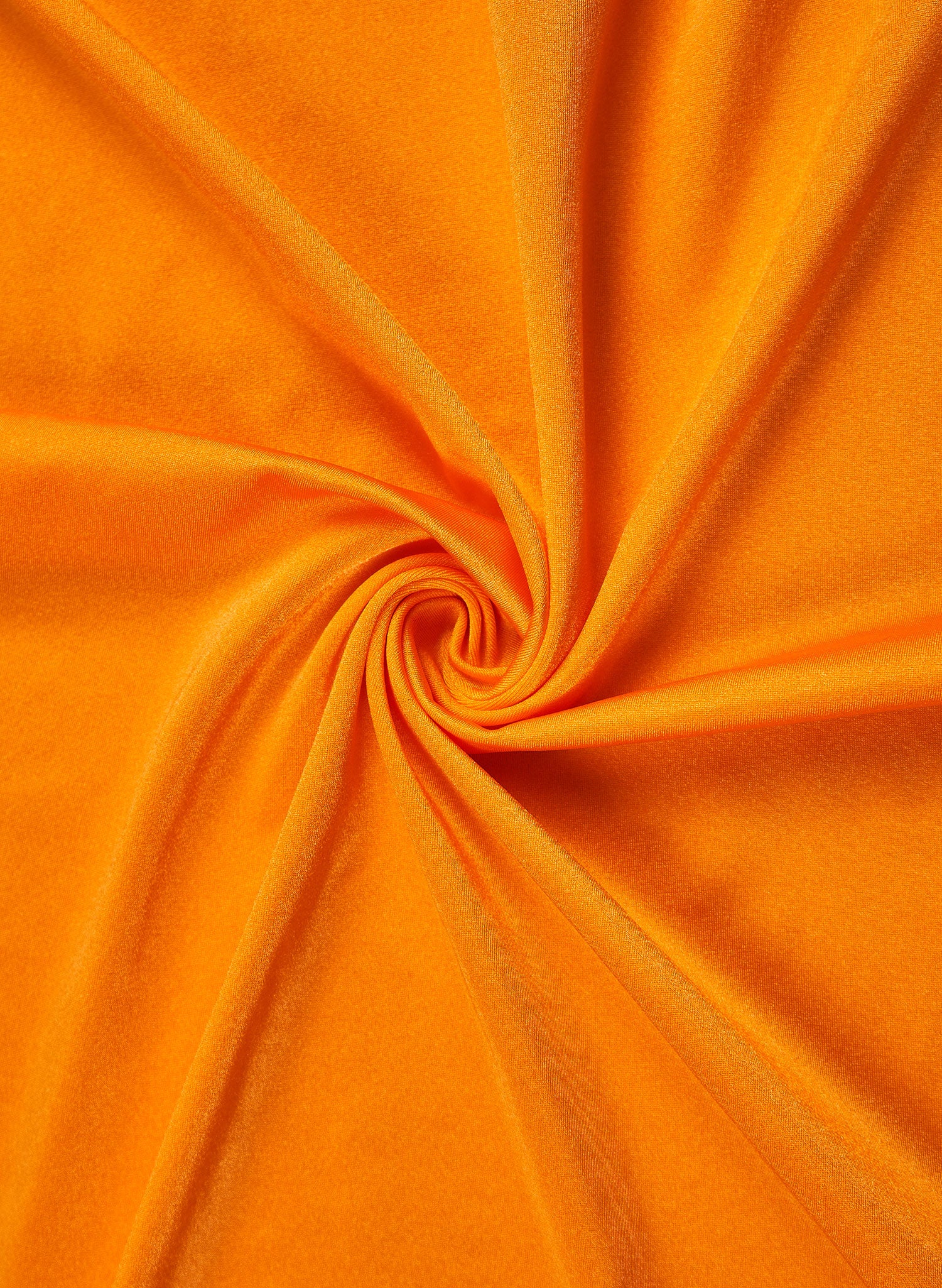 Solid orange swimsuit fabric close-up, smooth stretch swim material in Mango Margarita, Salty Mermaid