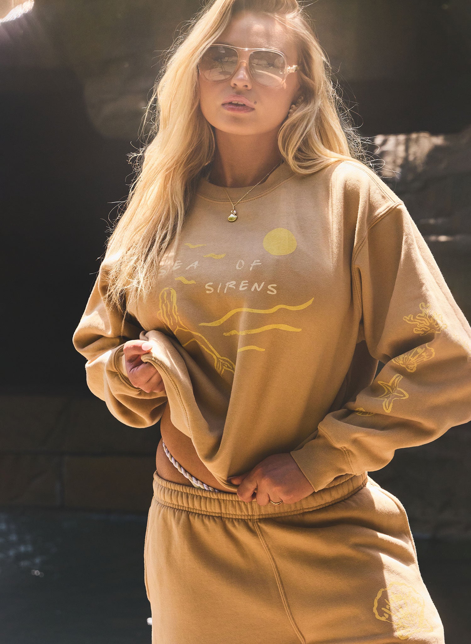 'Siren Sunset' Oversized Wide-Leg Sweatpants