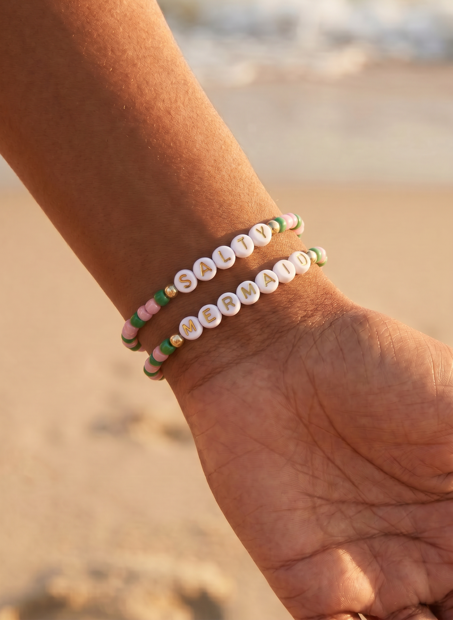 Beaded Bracelet Set - 'Green Mojito'
