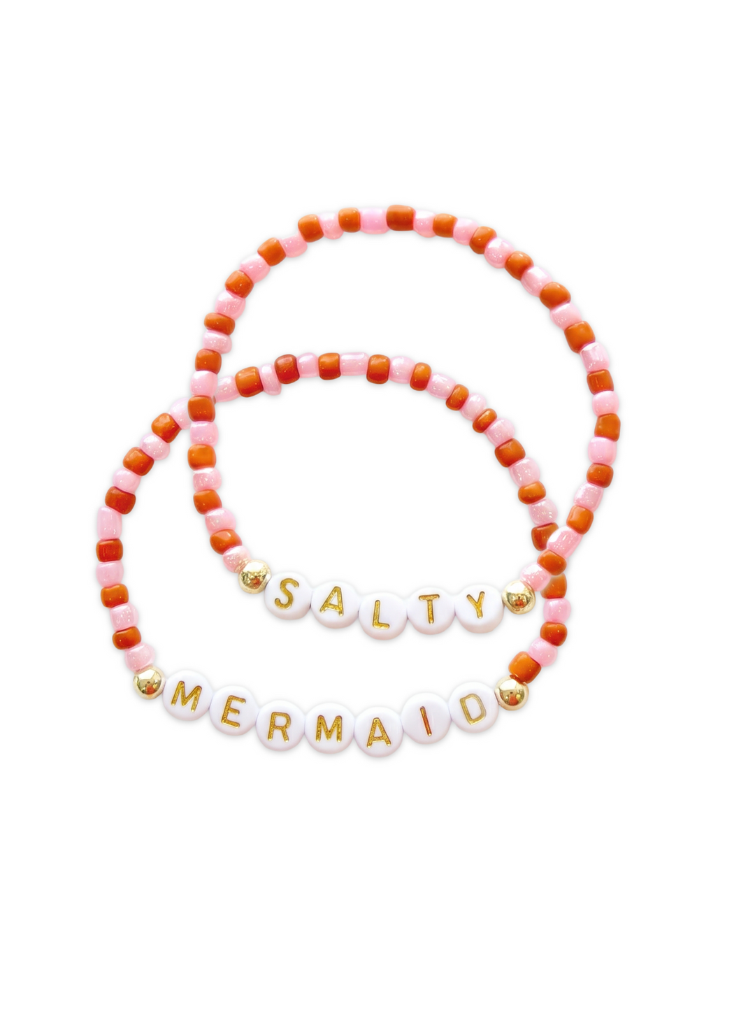 Beaded Bracelet Set - 'Mango Frosé'