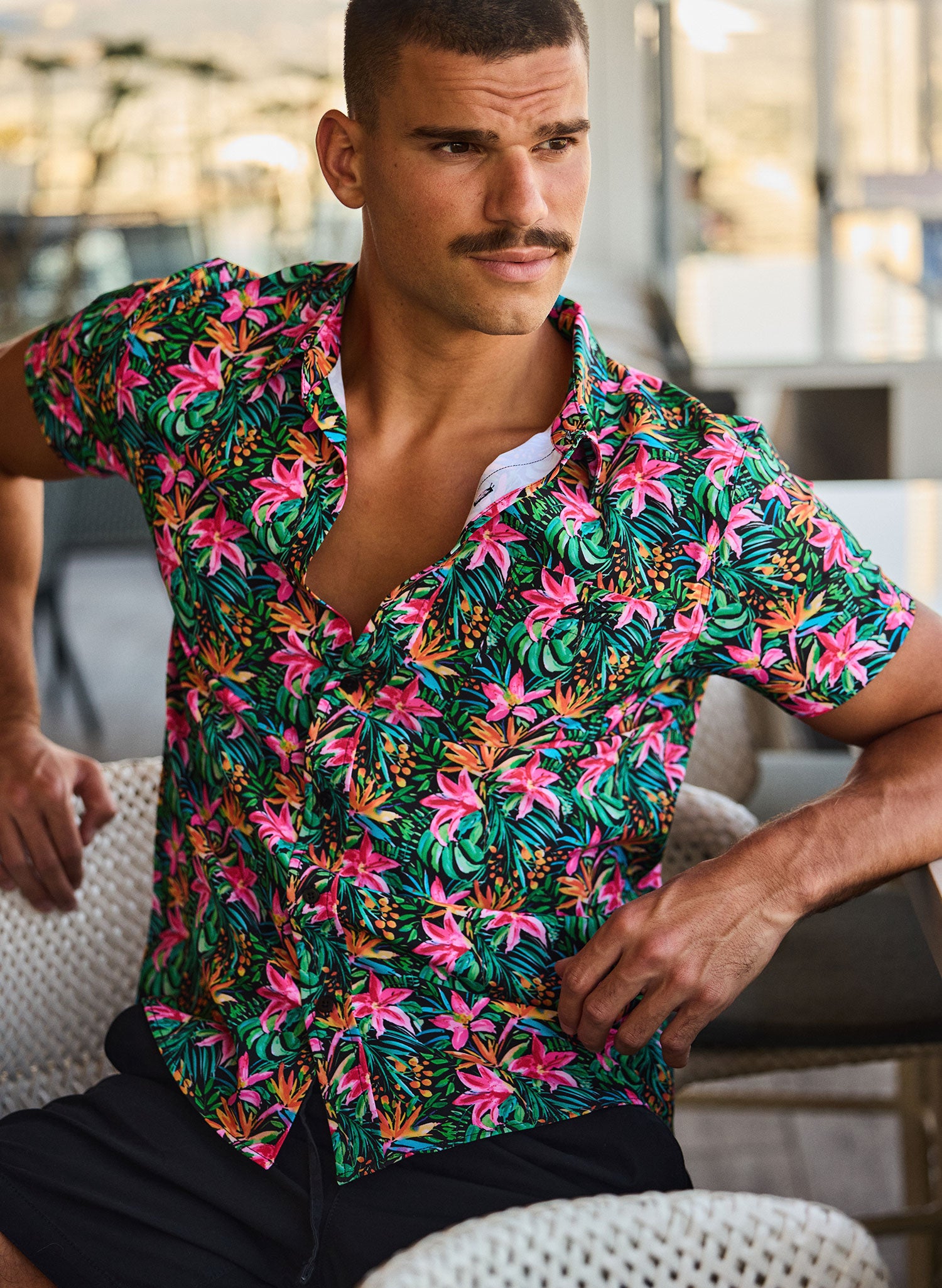 Men's Island Bloom Floral Button-Down Shirt | Salty Mermaid