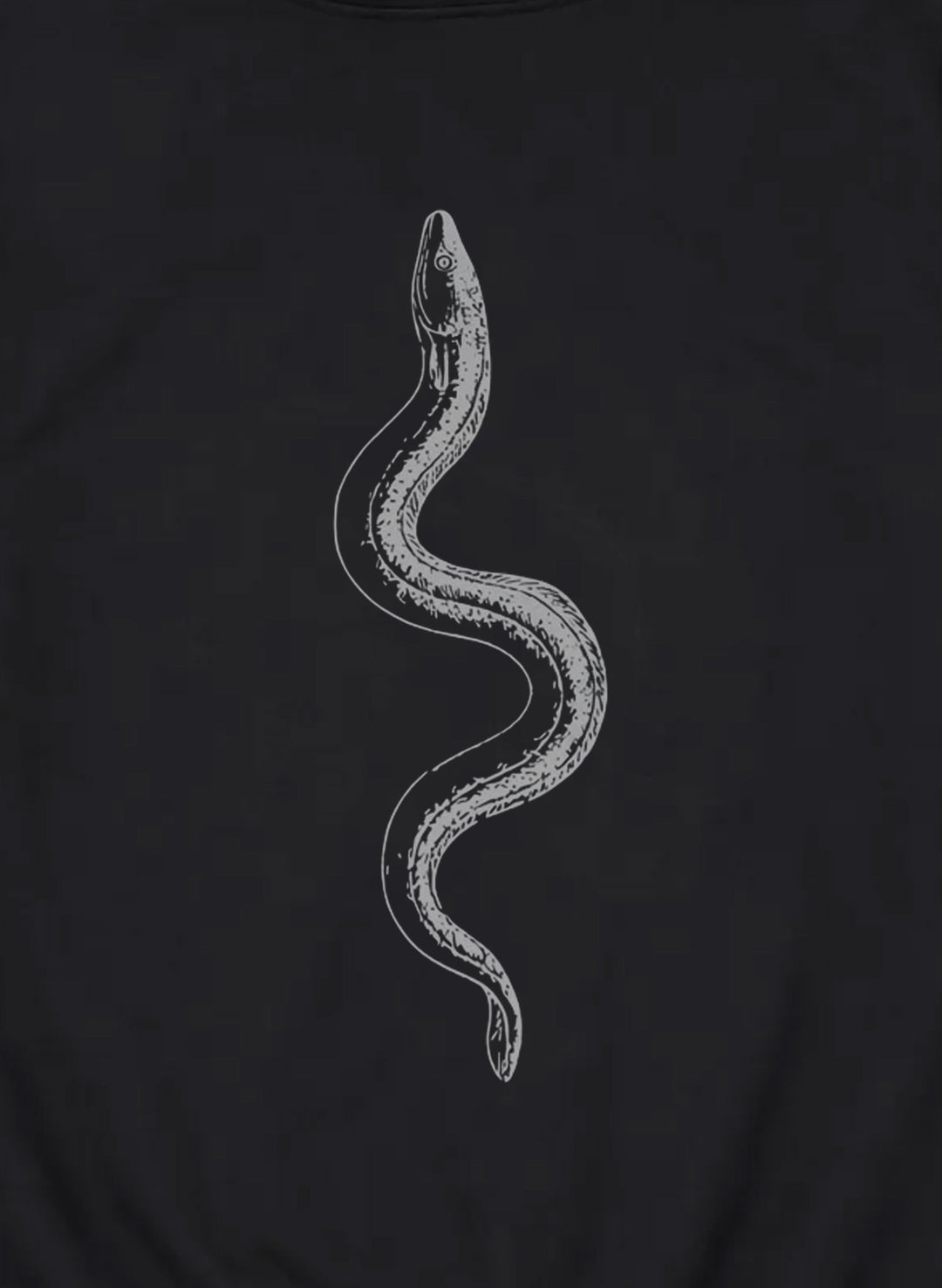 Salty Mermaid mermaid mafia eel graphic, white eel spine print, cotton-blend fleece