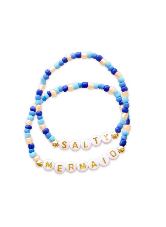 Beaded Bracelet Set - 'Neon Drift'