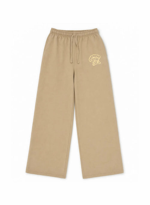 Sand oversized wide-leg sweatpants with seashell hip print, elastic drawstring waist, Salty Mermaid