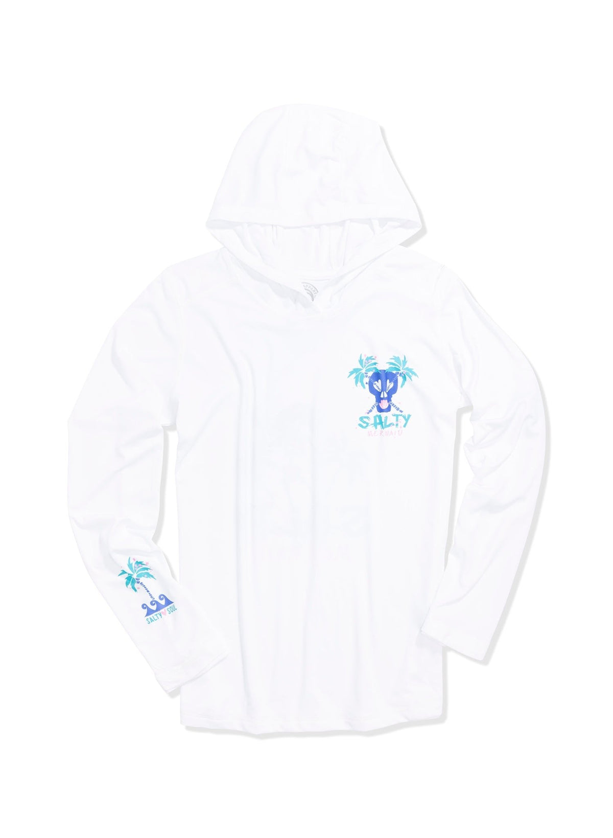 Aloha Skeleton White Eco Solar UPF 50+ Long Sleeve Hoodie