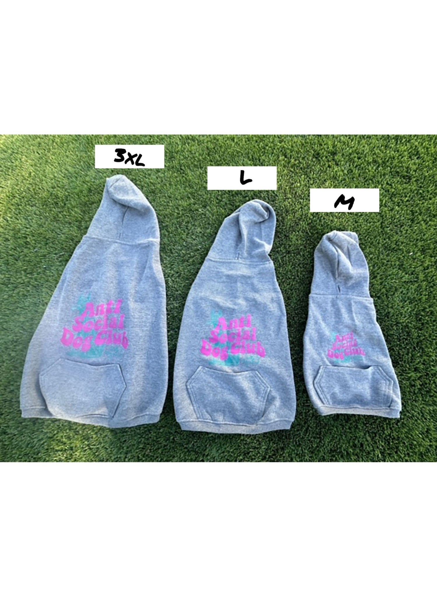 Anti-Social Dog Club Grey Matching Doggie Hoodie