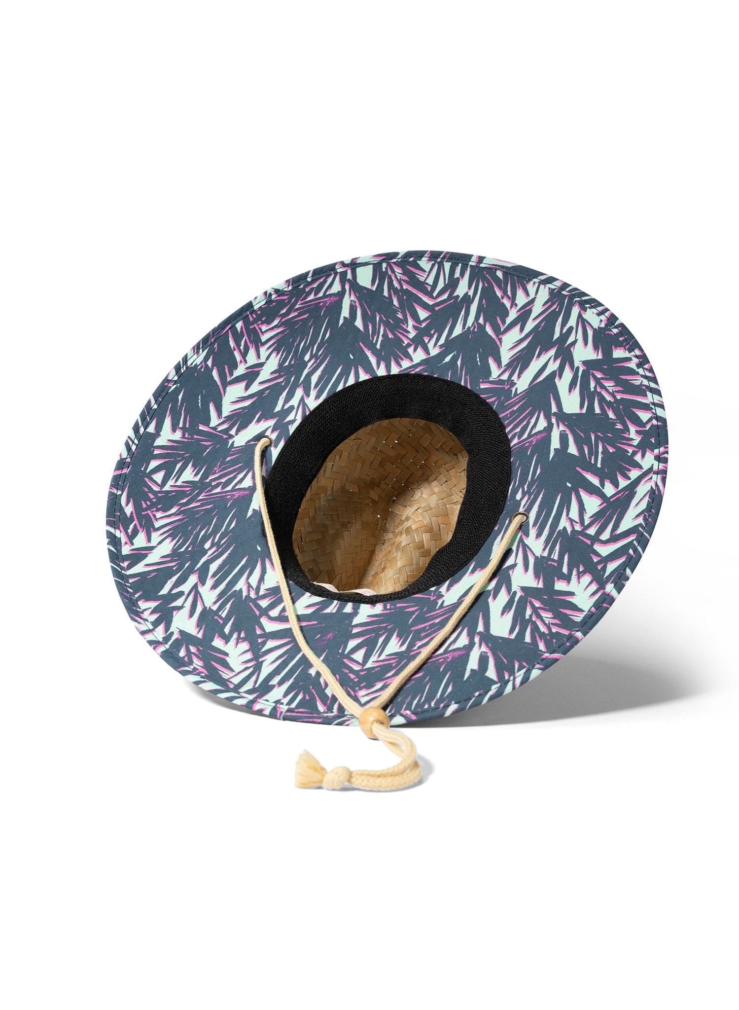 Bayside Beach Hat - Shady Beach Green Palm Leaf Print