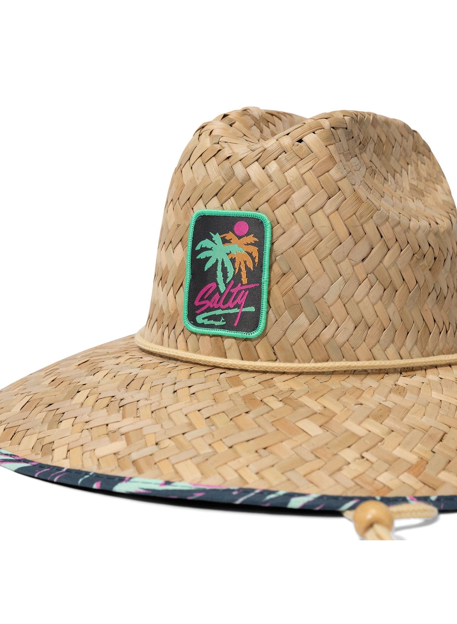 Bayside Beach Hat - Shady Beach Green Palm Leaf Print