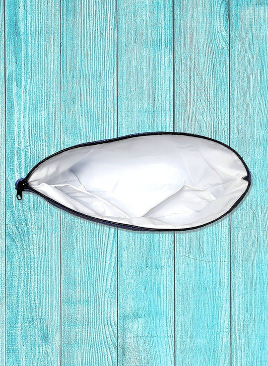 bikini travel zip pouch for storing bikinis by salty mermaid.