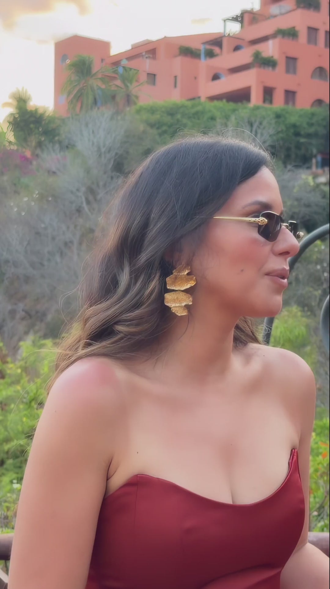 Maxine Hammered Statement Earring | Sahira Jewelry