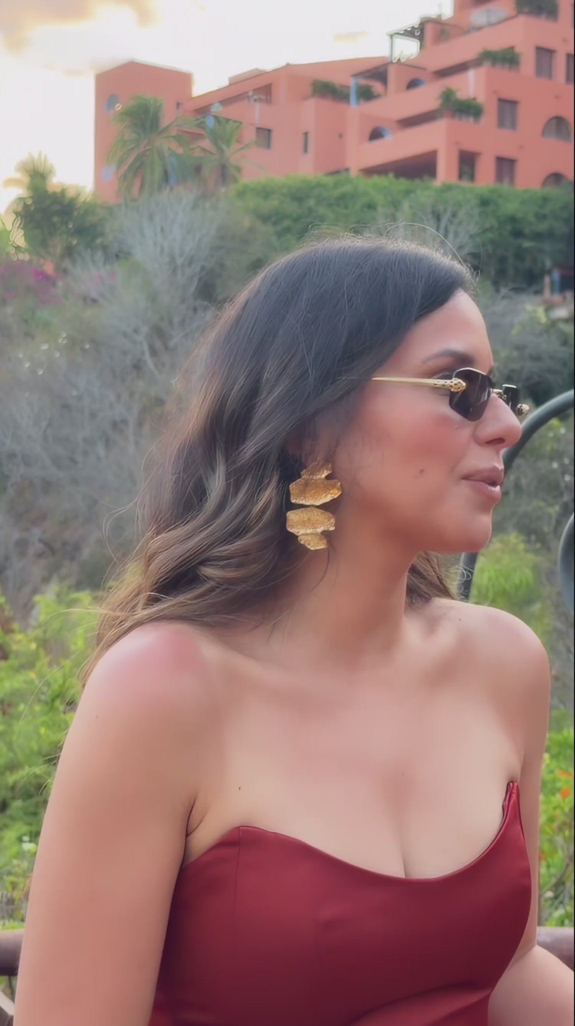 Maxine Hammered Statement Earring | Sahira Jewelry