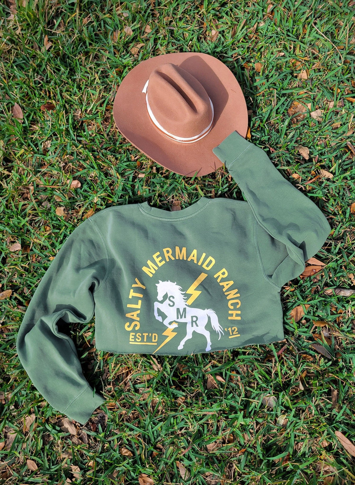 Ranch Club Green Matching Cropped Sweatshirt