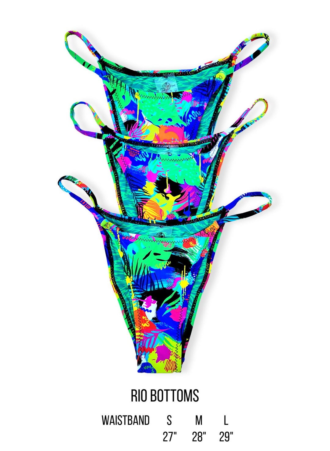 Rio High Hip String Bikini Bottom - Shimmering Crocodile Green