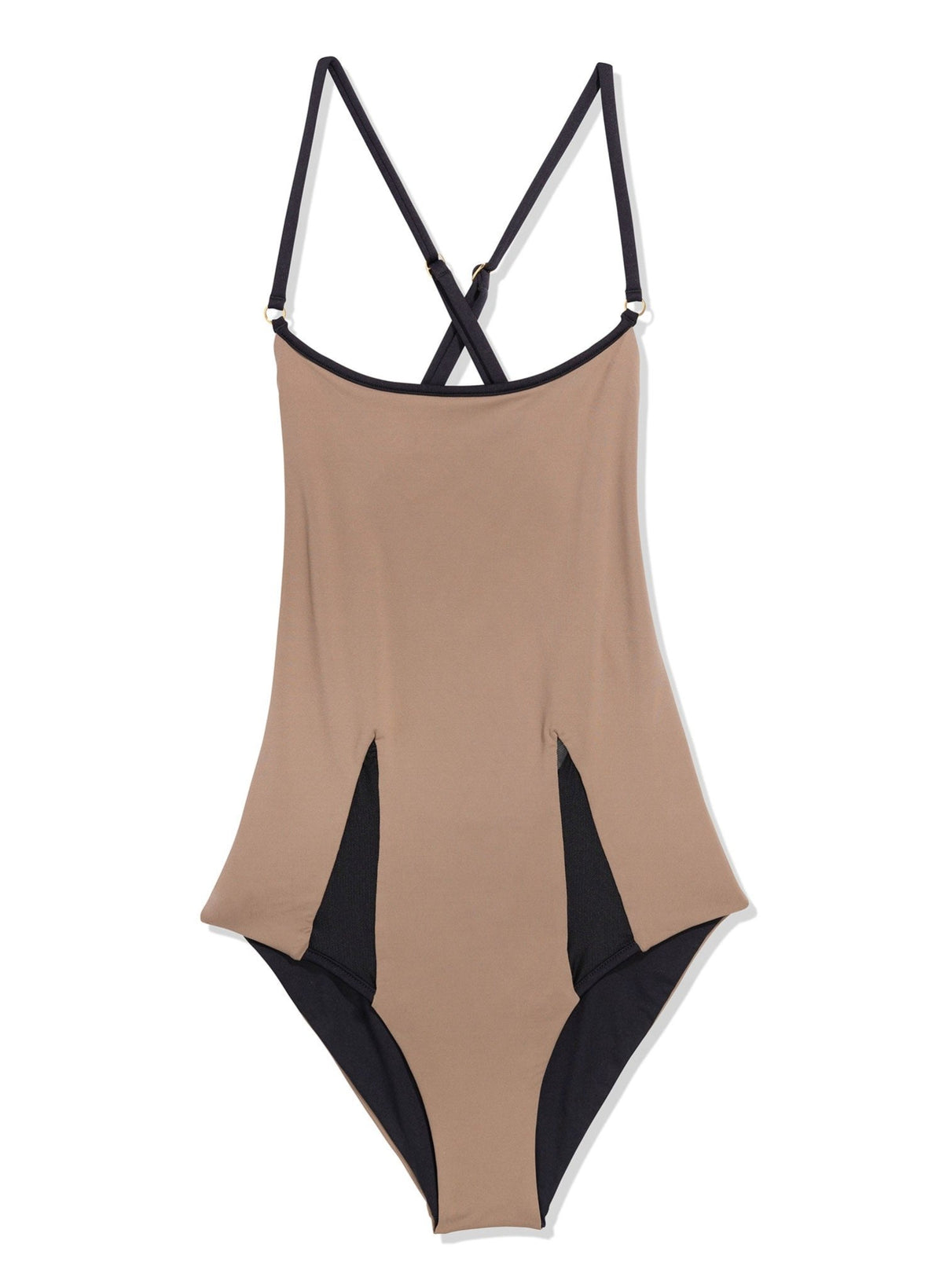 Sahara Mesh Reversible One Piece Swimsuit - Sand Castle Neutral / Black