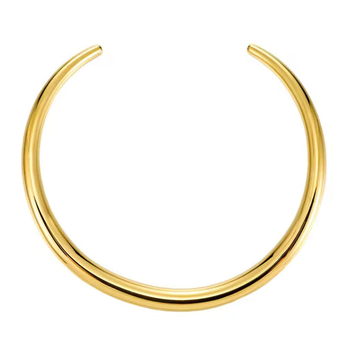 Sahira Azaria gold hoop necklace on a white background