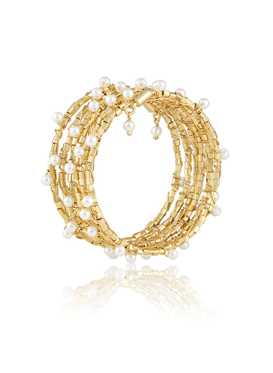 Blake Pearl Wrap Bracelet | Sahira Jewelry