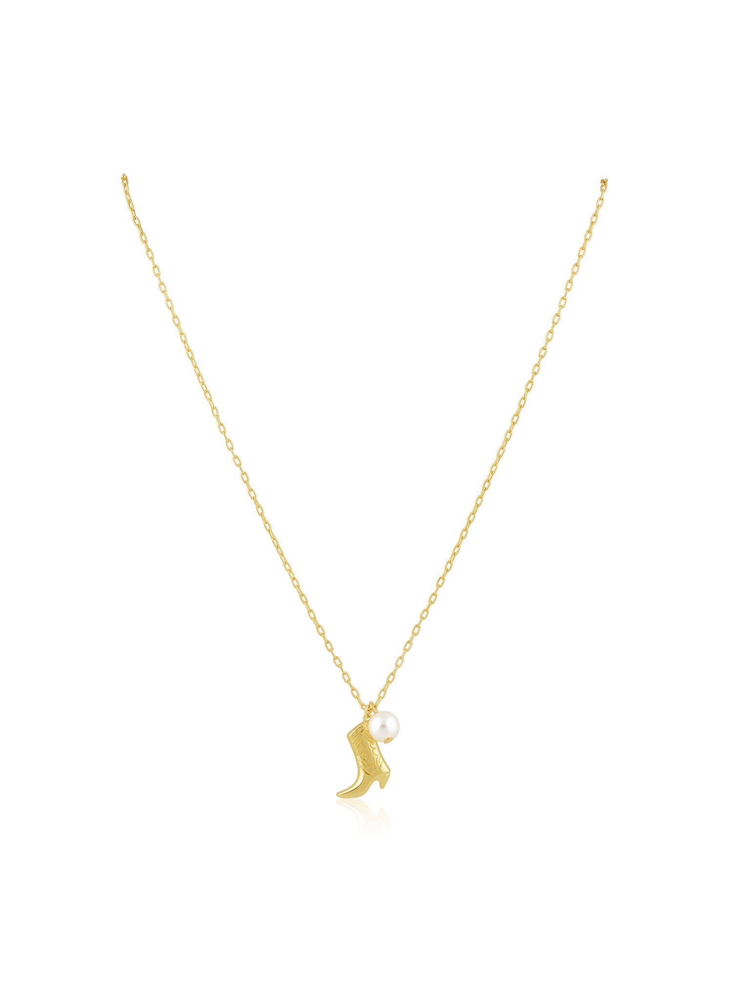 Boot N' Pearl Necklace - Gold & Silver | Sahira Jewelry