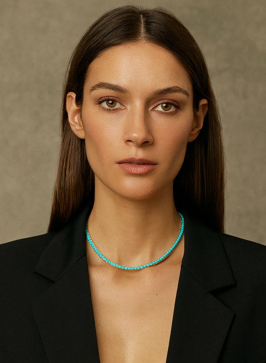 Karla Turquoise Tennis Necklace | Sahira Jewelry