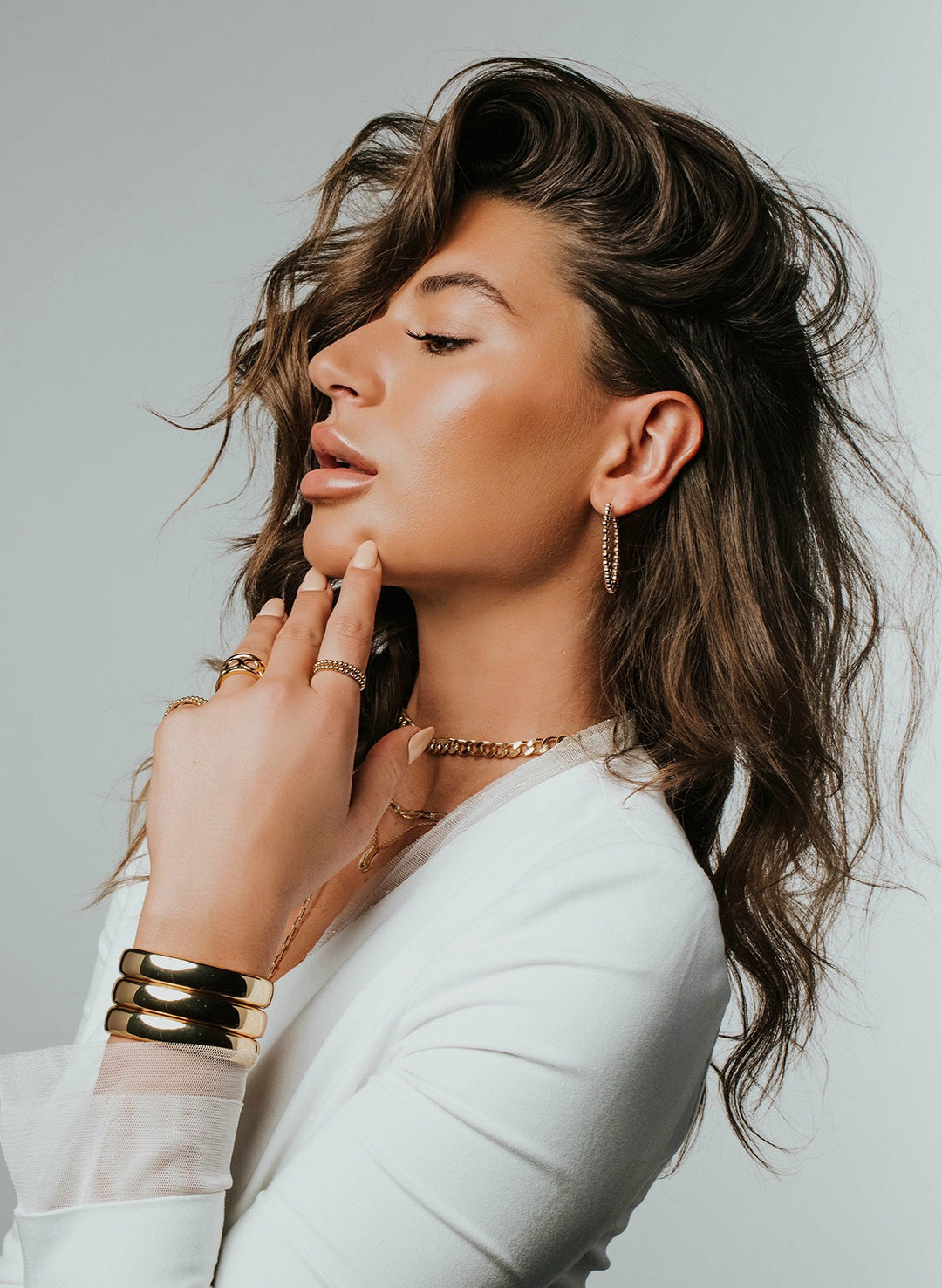 Liza Bangle Bracelet - Gold & Silver | Sahira Jewelry