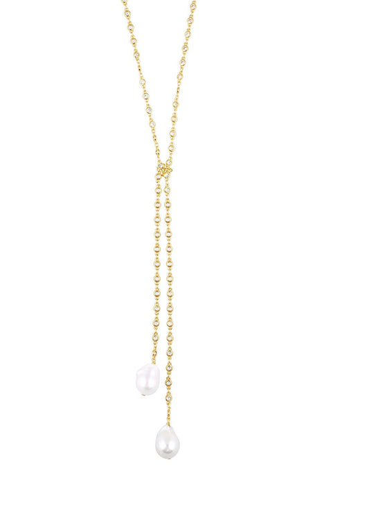 Pearl Bolo Necklace | Sahira Jewelry