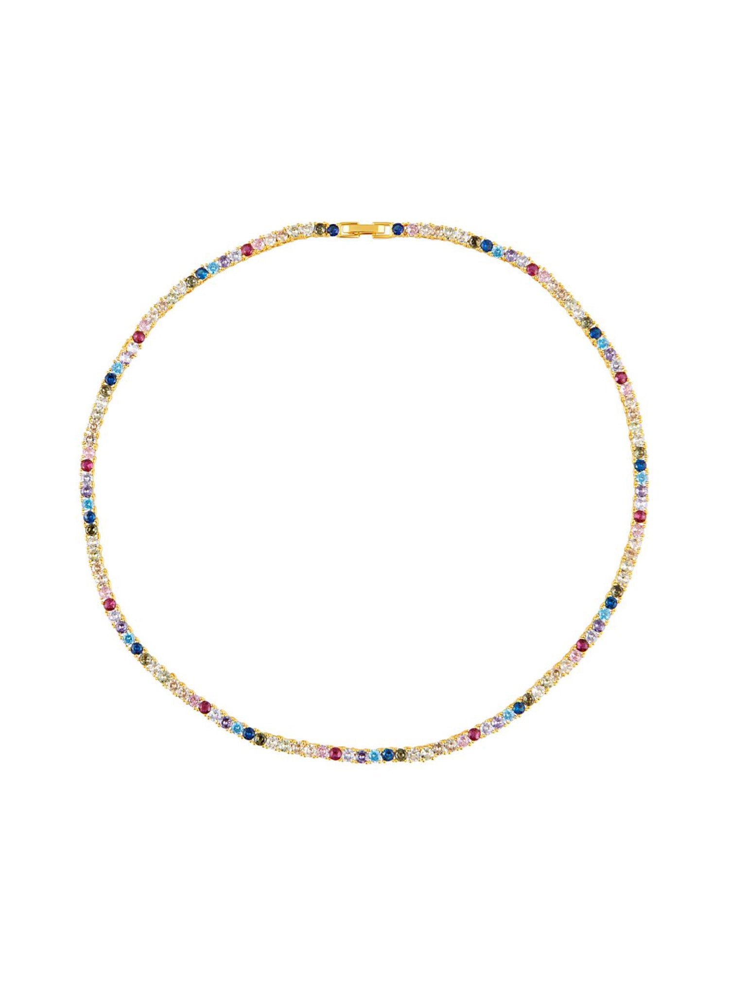 Rainbow Tennis Necklace | Sahira Jewelry